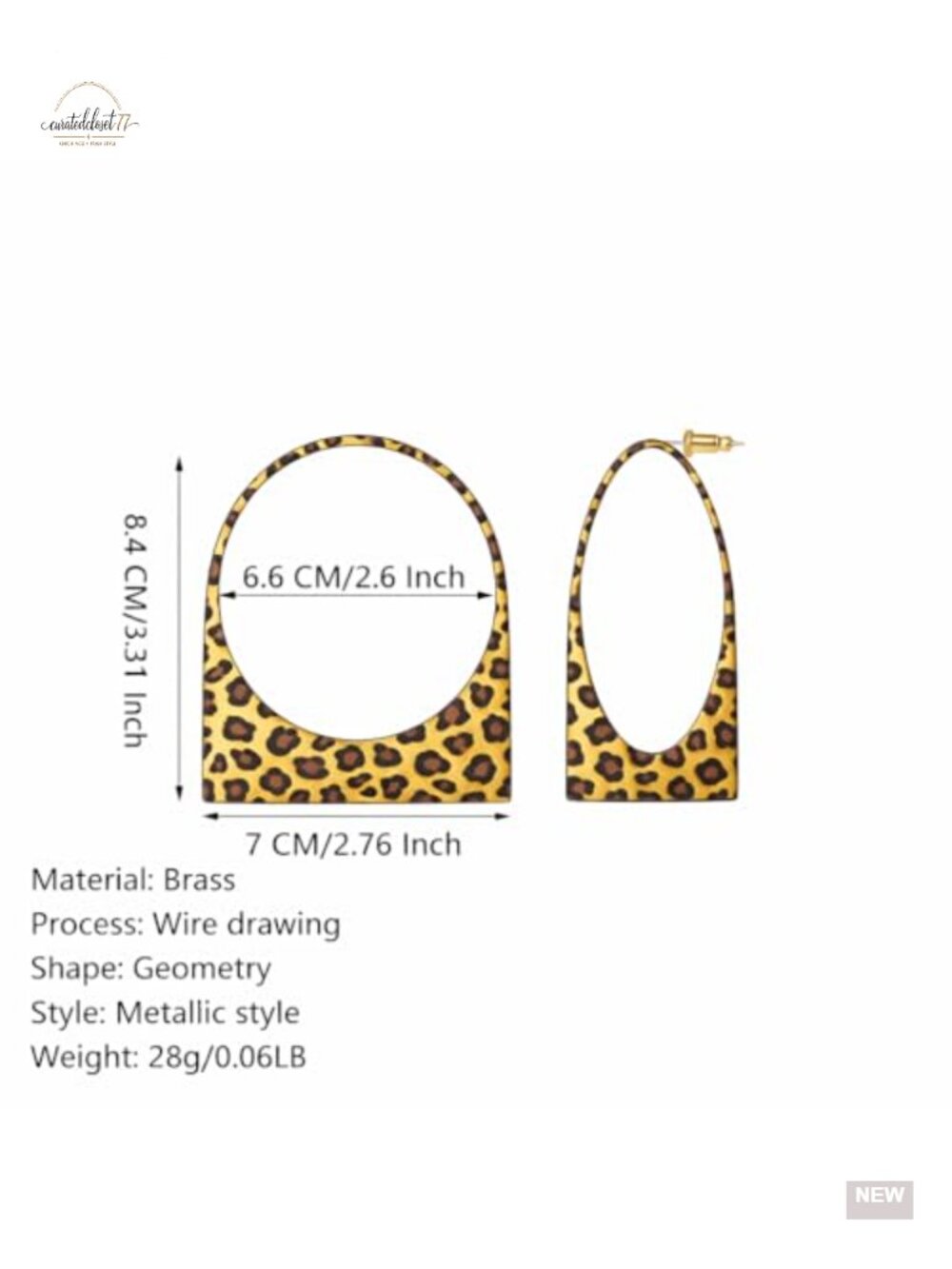 Chunky Large Statement Geometric Hoop Earrings, Stainless Steel Lightweight - Picture 5 of 6
